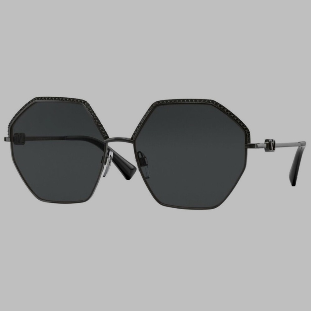 Valentino VA2044 303987 Sunglasses Women's Ruthenium/Smoke Lenses 59mm
